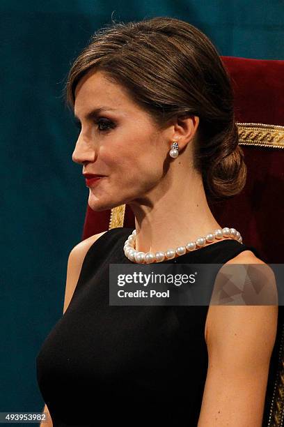 Queen Letizia of Spain attends the Princesss of Asturias Awards 2015 ceremony at the Campoamor Theater on October 23, 2015 in Oviedo, Spain.