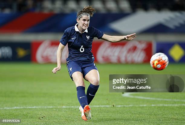 Charlotte Bilbault of France in action during the women's international friendly match between France and The Netherlands at Stade Jean Bouin on...