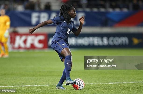 Griedge Mbock Bathy of France during the women's international friendly match between France and The Netherlands at Stade Jean Bouin on October 23,...