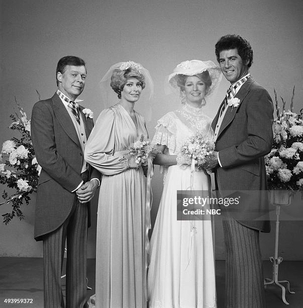 Marlena Evans and Don Craig Wedding" -- Pictured: Edward Mallory as William "Bill" Horton, Andrea Hall as Samantha Evans, Deidre Hall as Marlena...