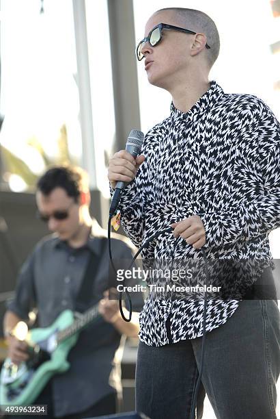 Jana Hunter of Lower Dens performs during the Treasure Island Music Festival on Treasure Island on October 18, 2015 in San Francisco, California.