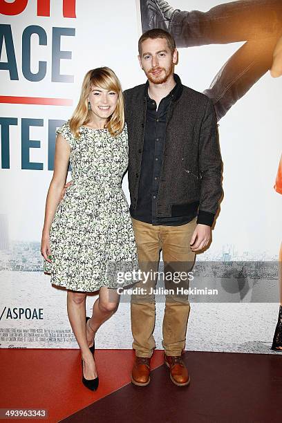 Aude Pepin and Pablo Pauly attend "Amour Sur Place" Paris Premiere at Cinema Gaumont Capucine on May 26, 2014 in Paris, France.