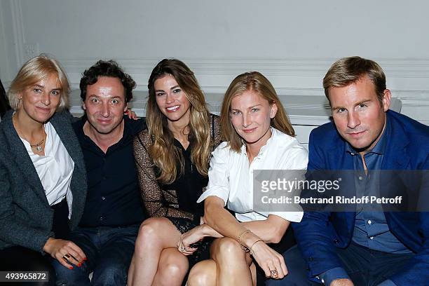 Vanessa Bruno, Emmanuel Perottin with his partner Lorena Vergani, Elisabeth von Guttman and her partner Matt Shelton attend 'Le Bal Jaune 2015'...