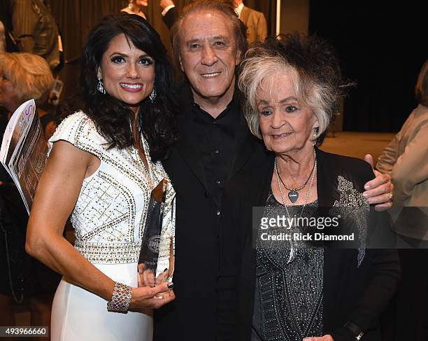 Kali Rose, Gene Higgins and Joanne Cash Yates attend the ICM - Inspirational Country Awards 2015 at Cornerstone Church on October 22, 2015 in...