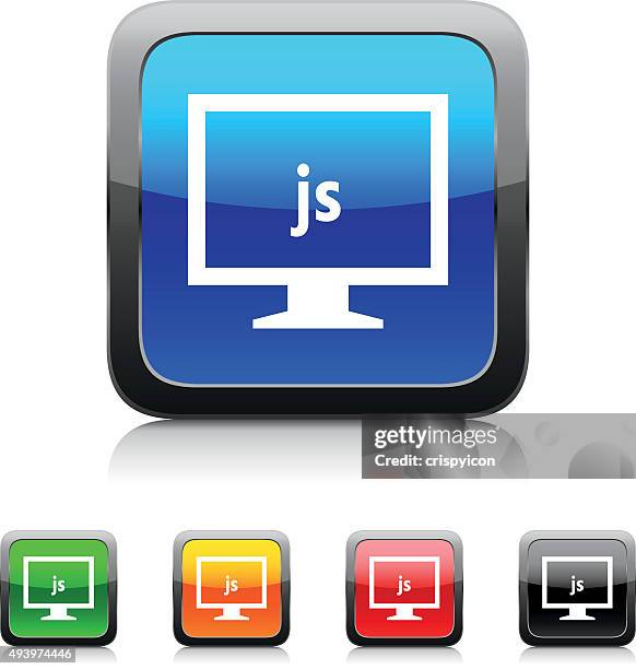 computer monitor icon on color buttons. - styleseries - javascript stock illustrations