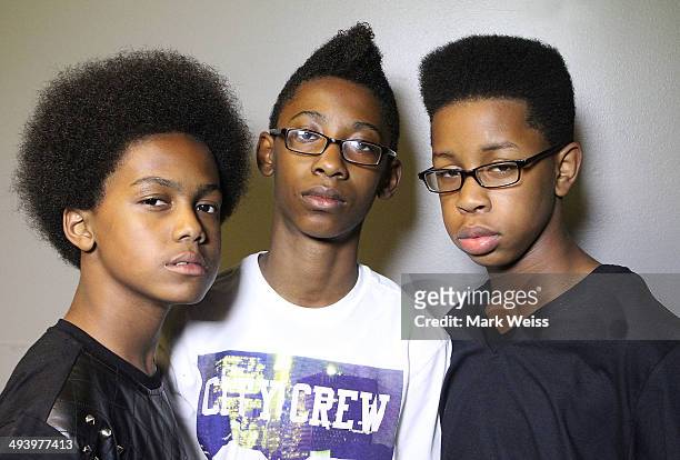 Malcolm Brickhouse, Alec Atkins and Jarad Dawkins of Unlocking The Truth backstage at Sands Event Center on May 13, 2014 in Bethlehem, Pennsylvania.