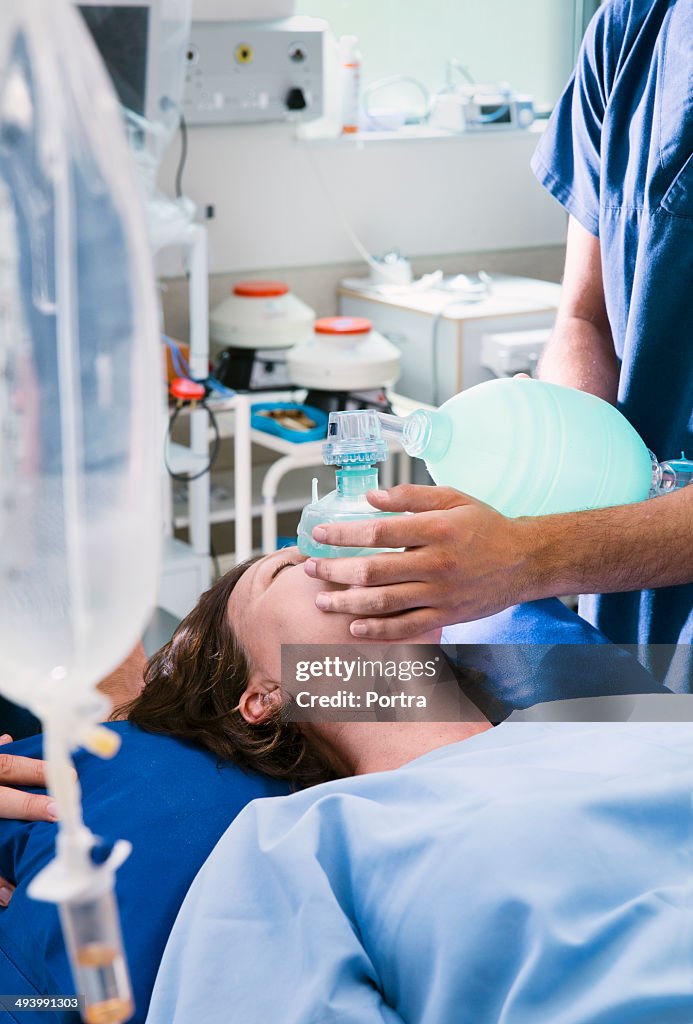 Emergency room patient in distress.