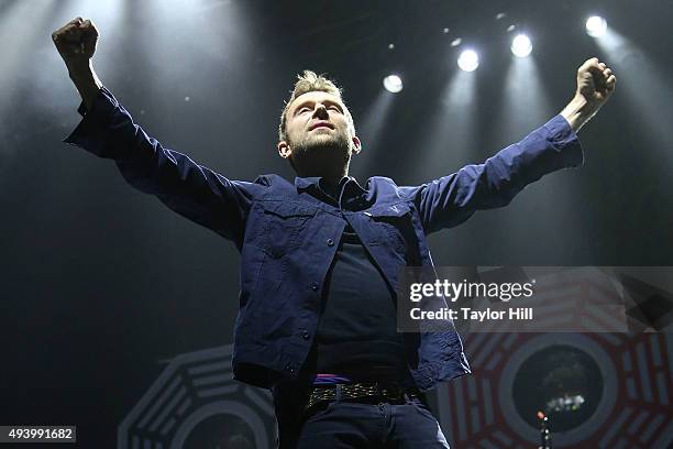 Damon Albarn of Blur performs at Madison Square Garden on October 23, 2015 in New York City.