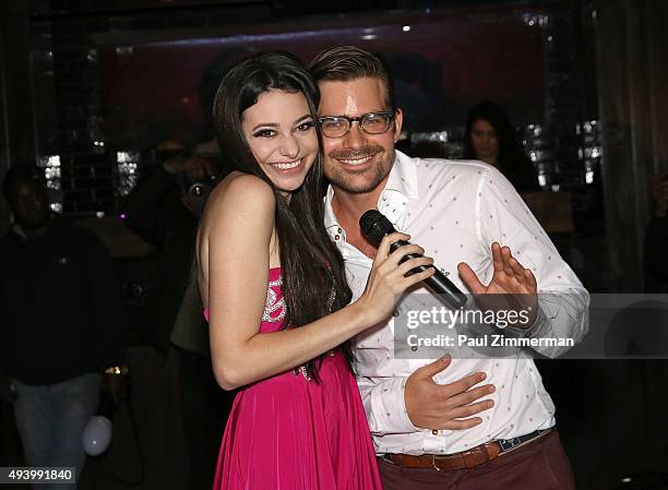 Recording artist Meredith O'Connor and actor/singer Matt Shingledecker perform at the Meredith O'Connor Album Release Party benefiting The Carol...