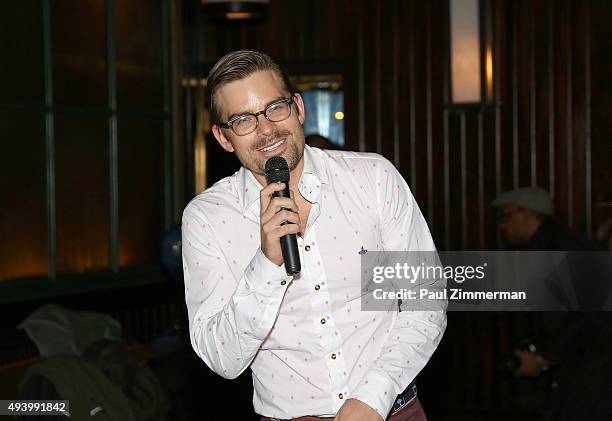 Actor/singer Matt Shingledecker performs at the Meredith O'Connor Album Release Party benefiting The Carol Galvin Foundation at The Park on October...