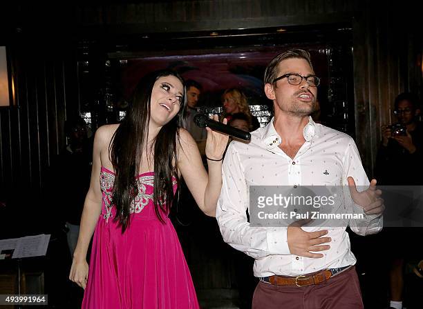 Recording artist Meredith O'Connor and actor/singer Matt Shingledecker perform at the Meredith O'Connor Album Release Party benefiting The Carol...