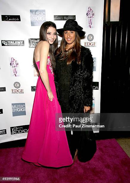 Recording artist Meredith O'COnnor and fashion designer Pamela Quinzi attend the Meredith O'Connor Album Release Party benefiting The Carol Galvin...
