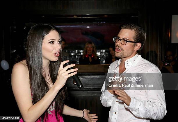 Recording artist Meredith O'Connor and actor/singer Matt Shingledecker perform at the Meredith O'Connor Album Release Party benefiting The Carol...