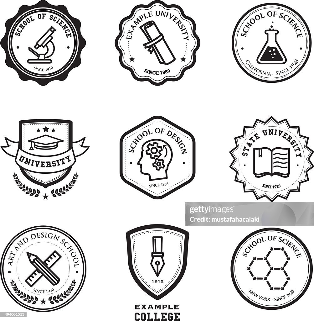 School and education badges