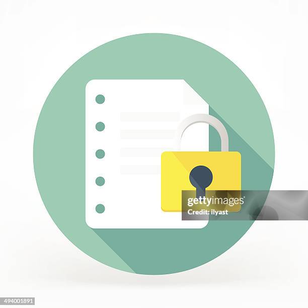 secured flat icon - lockout stock illustrations