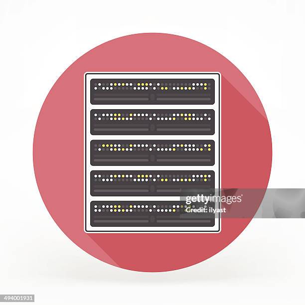 server flat icon - server lights stock illustrations