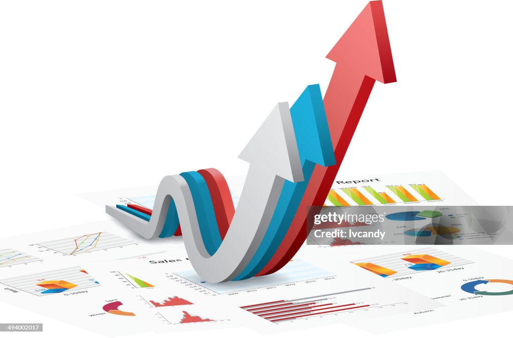 Chart Using Arrows Arrows And Charts High-Res Vector Graphic - Getty Images