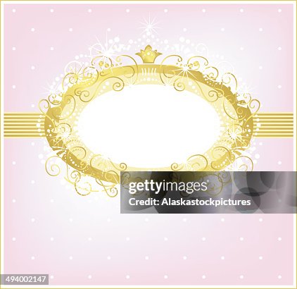 Decorationlabel (Pink with Goldcover). Decorationlabel (Pink with Goldcover).
