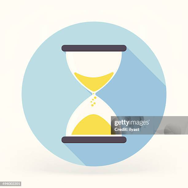 illustrazioni stock, clip art, cartoni animati e icone di tendenza di sandglass icona piatto - lancetta dei secondi