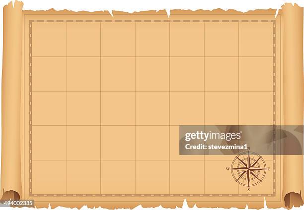 bildbanksillustrationer, clip art samt tecknat material och ikoner med treasure map - ancient scroll