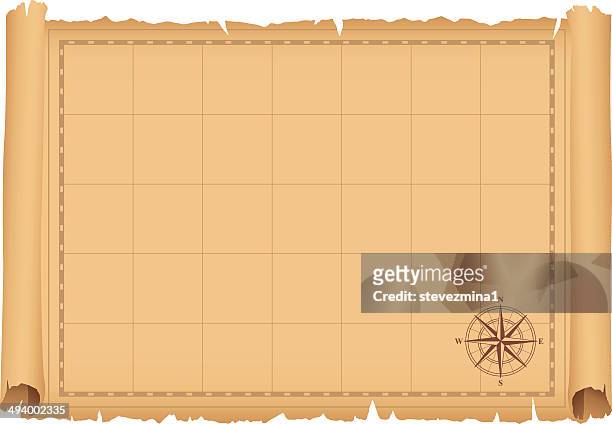 treasure map - blank parchment stock illustrations