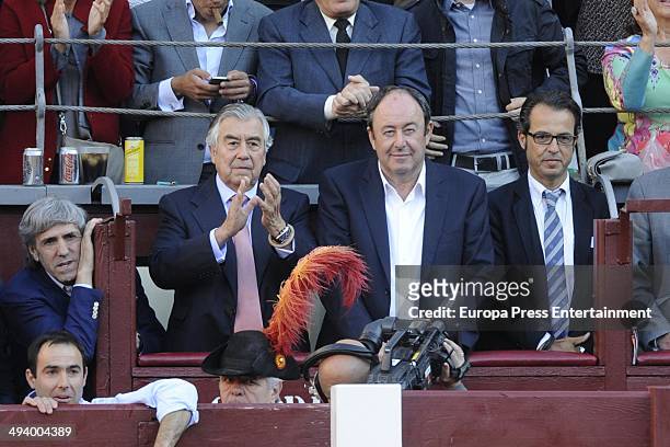 Alberto Alcocer and Luis Miguel Rodriguez attend San Isidro Fair on May 23, 2014 in Madrid, Spain.