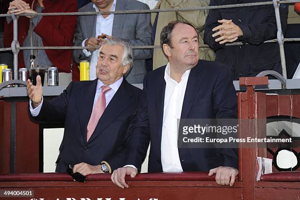Alberto Alcocer and Luis Miguel Rodriguez attend San Isidro Fair on May 23, 2014 in Madrid, Spain.