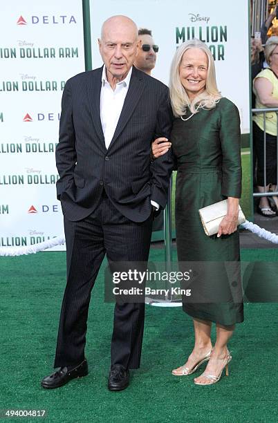 Actor Alan Arkin and wife Suzanne Newlander Arkin attend the premiere of 'Million Dollar Arm' on May 6, 2014 at the El Capitan Theatre in Hollywood,...