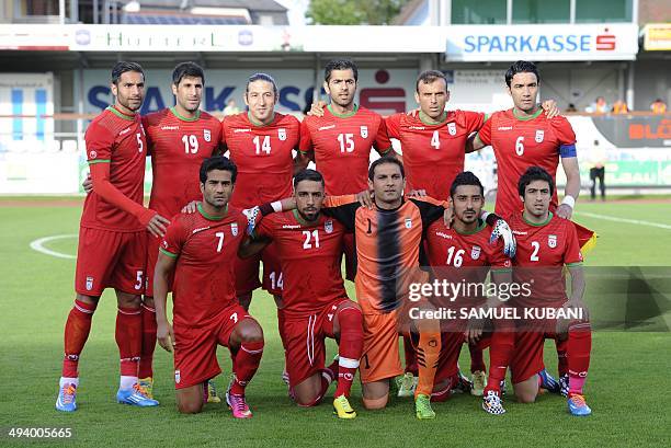 Iran's team Masoud Shojaei, Ashkan Dejagah, Rahman Ahmadi, Reza Ghoochannejad, Khosro Heidari, Amir Hossein Sadeghi, Hashem Beikzadeh, Andranik...