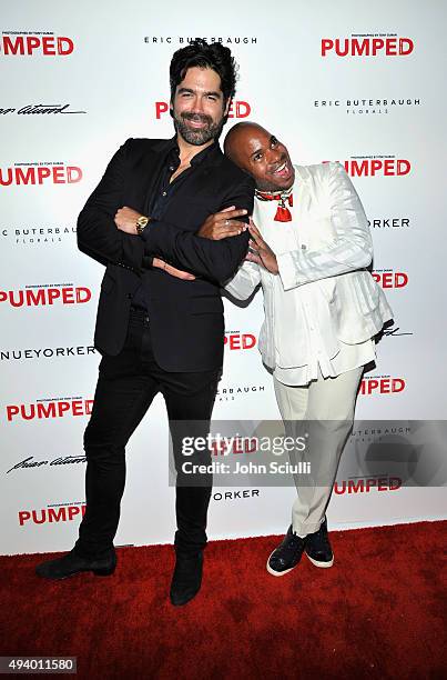 Designer Brian Atwood and Julius Poole attend Brian Atwood's Celebration of PUMPED hosted by Melissa McCarthy and Eric Buterbaugh on October 23, 2015...