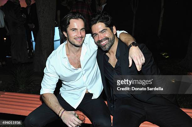 Jake Deutsh and host Brian Atwood attends Brian Atwood's Celebration of PUMPED hosted by Melissa McCarthy and Eric Buterbaugh on October 23, 2015 in...