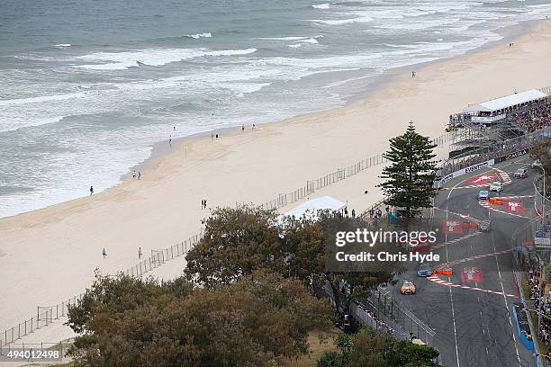 Shane van Gisbergen drives the Team TEKNO Darrell Lea Holden during Race 26 at the Gold Coast 600, which is part of the V8 Supercars Championship at...