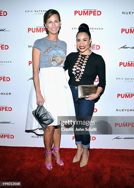 Bianca Barnhill and guest attend Brian Atwood's Celebration of PUMPED hosted by Melissa McCarthy and Eric Buterbaugh on October 23, 2015 in Los...