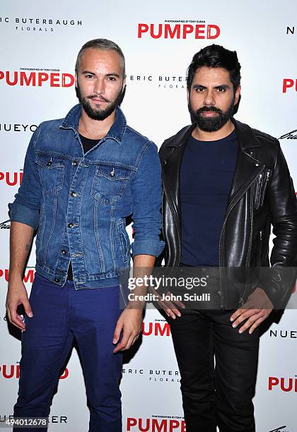 Daniel Ramirez and guest attend Brian Atwood's Celebration of PUMPED hosted by Melissa McCarthy and Eric Buterbaugh on October 23, 2015 in Los...