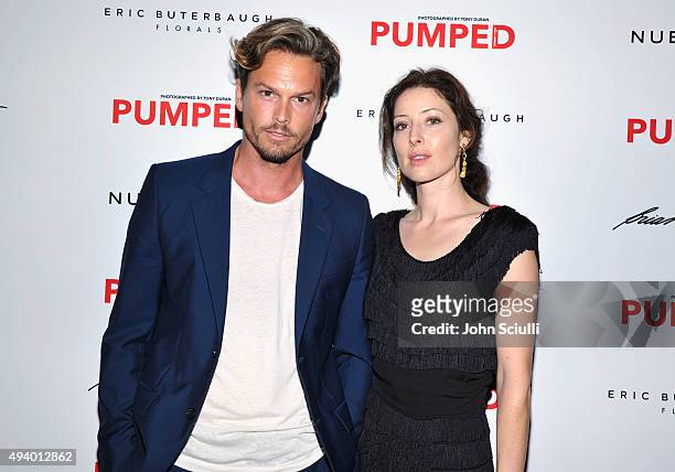 Andrew McDonnell and Alexandra Eden attend Brian Atwood's Celebration of PUMPED hosted by Melissa McCarthy and Eric Buterbaugh on October 23, 2015 in...