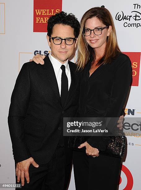 Director J.J. Abrams and wife Katie McGrath attend the 2015 GLSEN Respect Awards at the Beverly Wilshire Four Seasons Hotel on October 23, 2015 in...