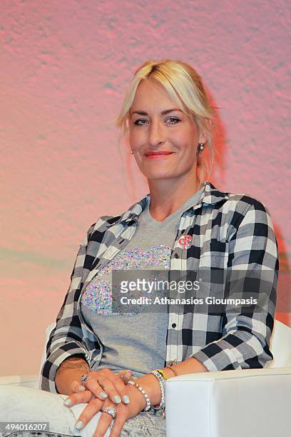 German singer, songwriter and television personality Sarah Connor attends program presentation of the World Blood Cancer Day on May 27, 2014 in...