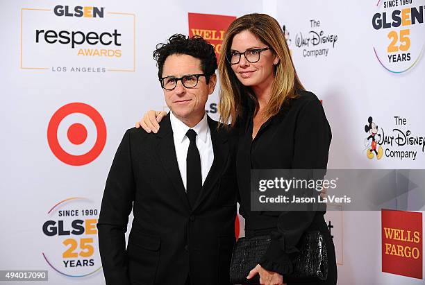 Director J.J. Abrams and wife Katie McGrath attend the 2015 GLSEN Respect Awards at the Beverly Wilshire Four Seasons Hotel on October 23, 2015 in...