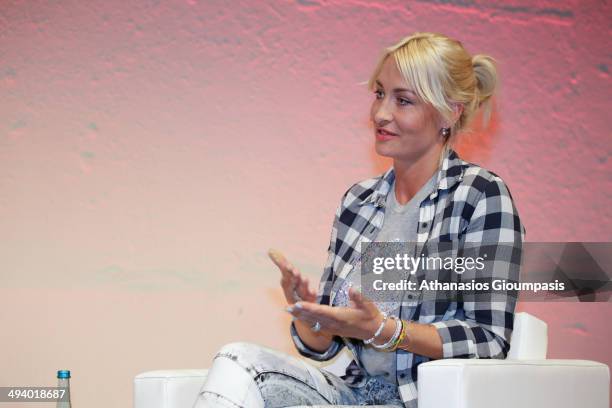 German singer, songwriter and television personality Sarah Connor attends program presentation of the World Blood Cancer Day on May 27, 2014 in...