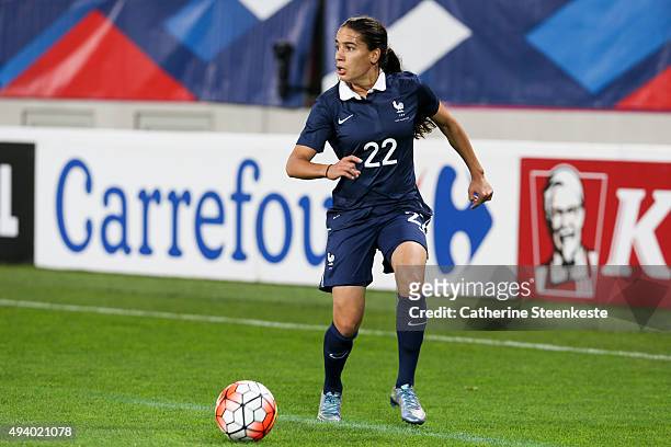 Amel Majri of France controls the ball during the international friendly game between France and Netherlands at Stade Jean Bouin on October 23, 2015...