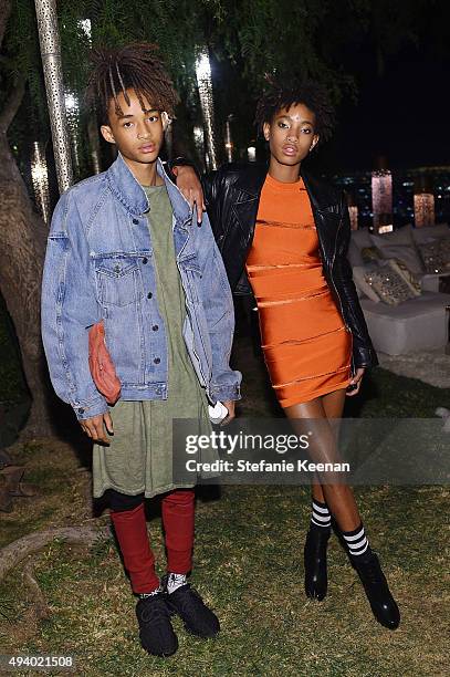 Jaden Smith and Willow Smith attend Olivier Rousteing & Beats Celebrate In Los Angeles at Private Residence on October 23, 2015 in Los Angeles,...