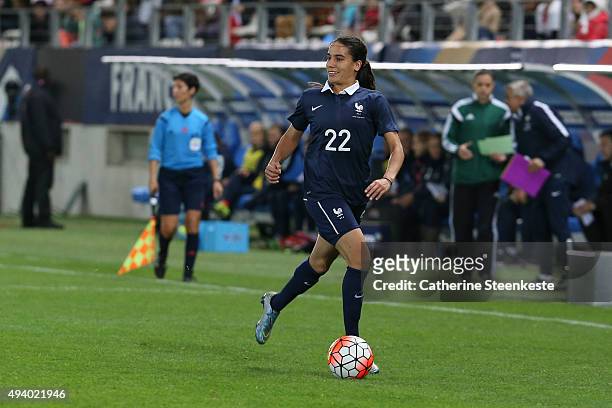 Amel Majri of France controls the ball during the international friendly game between France and Netherlands at Stade Jean Bouin on October 23, 2015...
