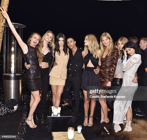 Cara Delevingne, Abbey Lee Kershaw, Kendall Jenner, Olivier Rousteing, Rosie Huntington-Whiteley, Constance Jablonski, Angela Lindvall and Kylie...