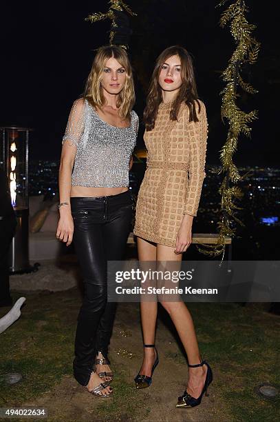 Angela Lindvall and Valery Kaufman attend Olivier Rousteing & Beats Celebrate In Los Angeles at Private Residence on October 23, 2015 in Los Angeles,...
