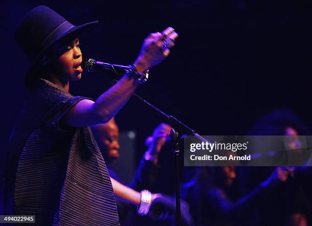 Lauryn Hill performs live for fans as part of VIVID Live 2014 at Sydney Opera House on May 27, 2014 in Sydney, Australia.