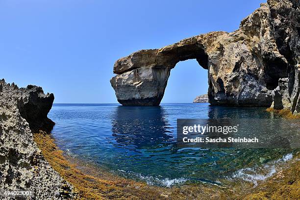 The natural arch 'The Azure Window' is seen at Dwejra Bay on May 20, 2014 in Dwejra/Gozo, Malta.