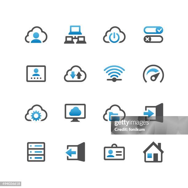 illustrazioni stock, clip art, cartoni animati e icone di tendenza di il cloud computing e reti - disconnessione