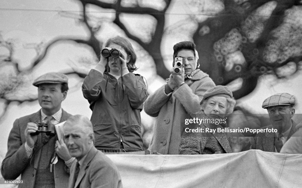 Queen Elizabeth II With Princess Anne At The Badminton Horse Trials