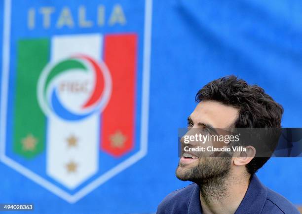 Giuseppe Rossi of Italy during a training session at Coverciano on May 27, 2014 in Florence, Italy.