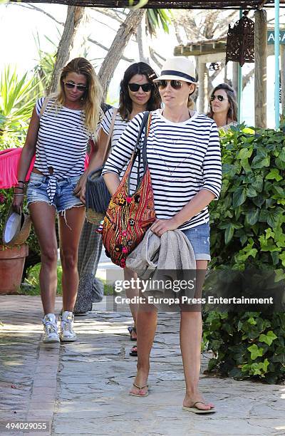 Elisabeth Reyes, Maria Jose Suarez and Raquel Rodriguez are seen celebrating Elisabeth Reyes's hen party on May 26, 2014 in Marbella, Spain.